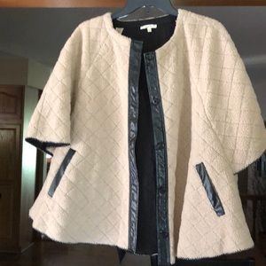 Mystree tan cape with leather accents